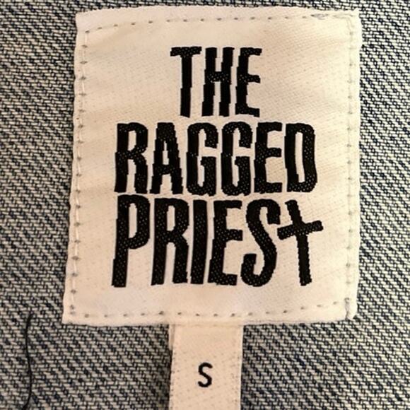 The Ragged Priest Women's Blue Patchwork Oversized Denim Jean Jacket Size S - Picture 7 of 8